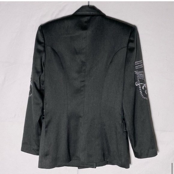 Adina Grey Green Embroidered Blazer M - Picture 13 of 14